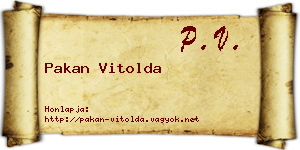 Pakan Vitolda névjegykártya